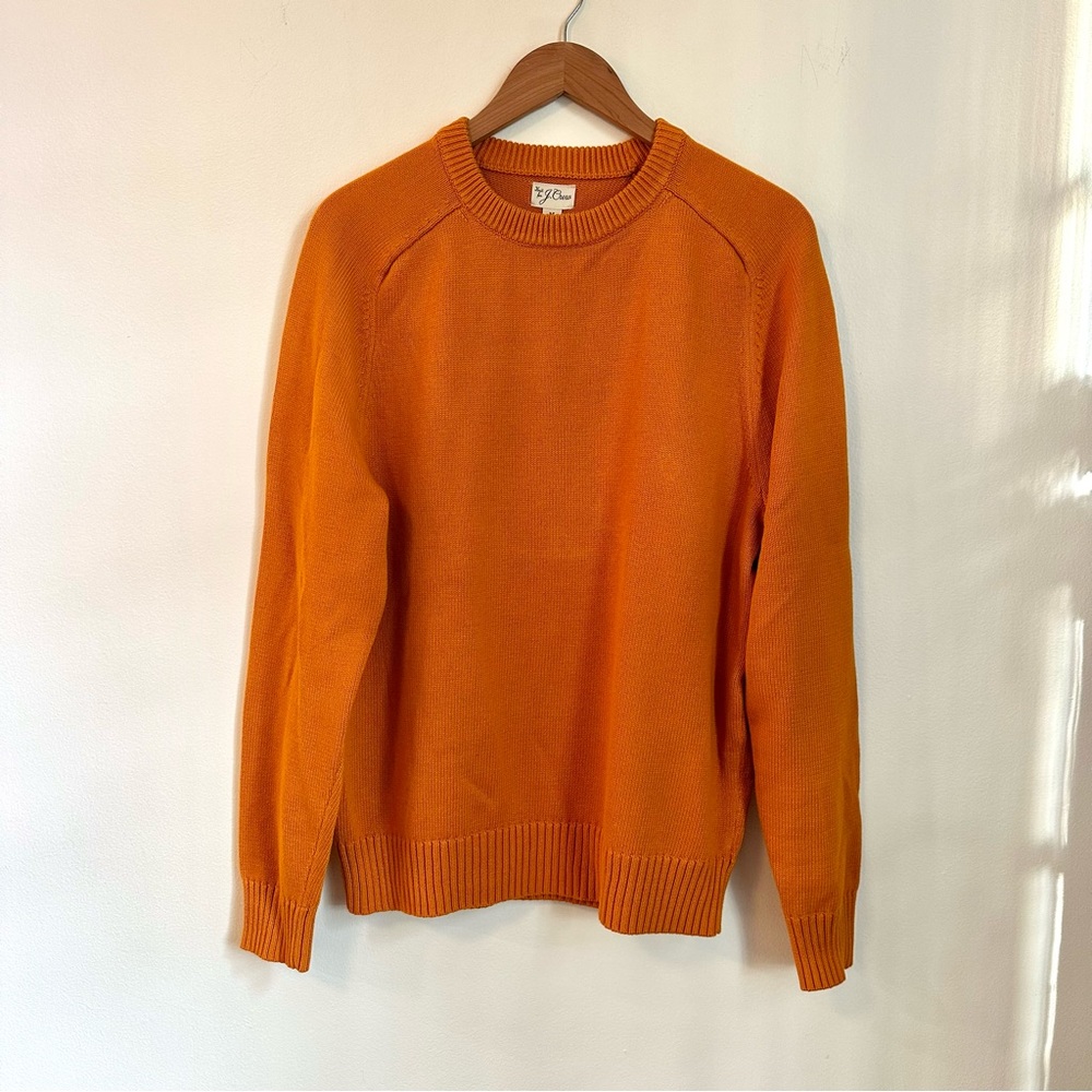 J.Crew Heritage Cotton Crewneck Sweater, Orange Marmalade, Medium